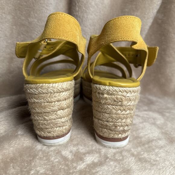 Marc‎ Fisher Zain Espadrilles Platform Sandals Mustard Suede Leather Women’s 8M - Picture 4 of 8